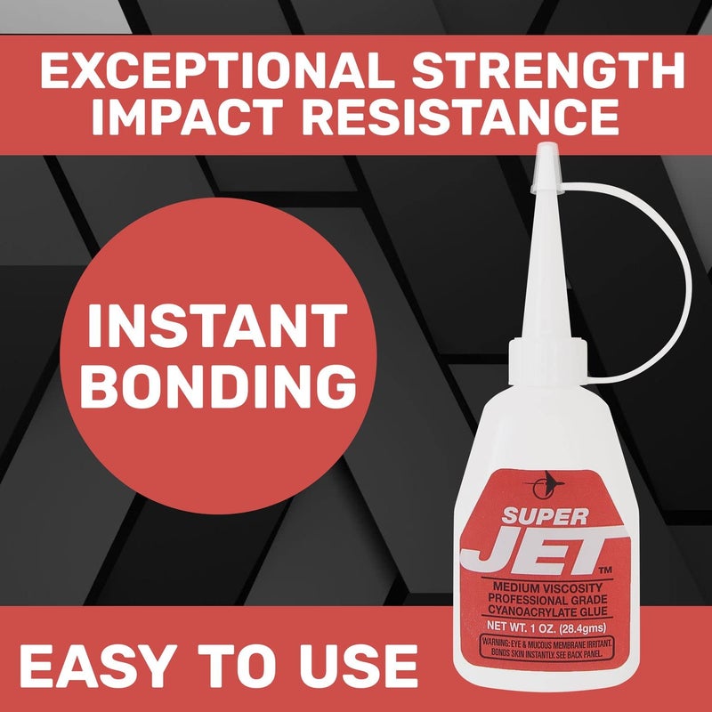 Jet Glue Super Jet - Medium Thickness Industrial Strength CA Glue - Forms Strong Bonds with Just Anything - General Purpose Cyanoacrylate Glue - Image 4